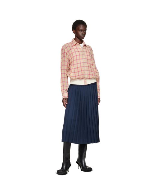 STEFAN COOKE Blue Match Midi Skirt