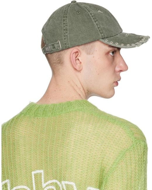 M I S B H V Green Laced Cap for men