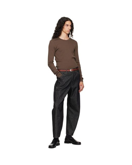 Lemaire Brown Tan Rail 25 Mm Belt for men