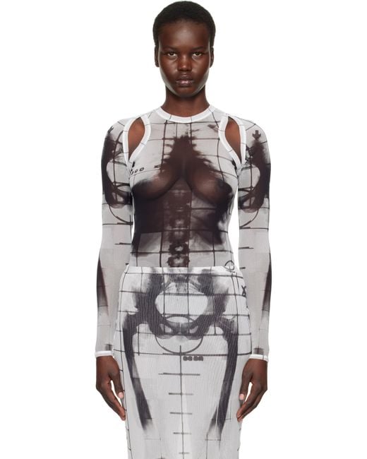 Jean Paul Gaultier ホワイト＆ブラック The Squeletor ボレロ ジャケット Black