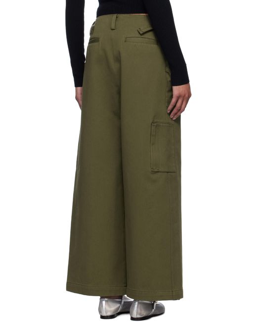 Fax Copy Express Green Khaki Vertical Pocket Cargo Pants