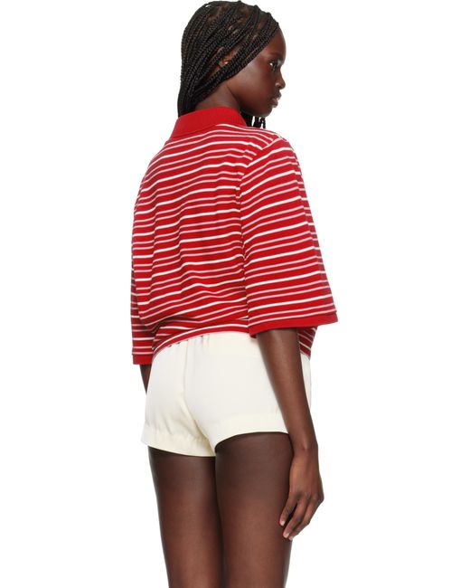 Martine Rose レッド S/S シュランケン ポロシャツ Red