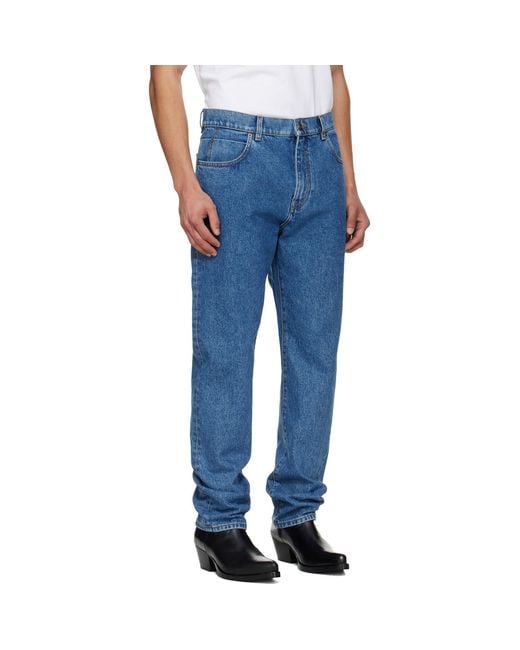 Balmain Blue Straight-Cut Jeans for men