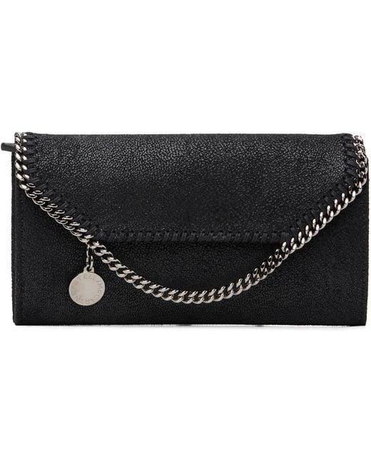 Stella McCartney Black Falabella Wallet-On-Chain Crossbody Bag