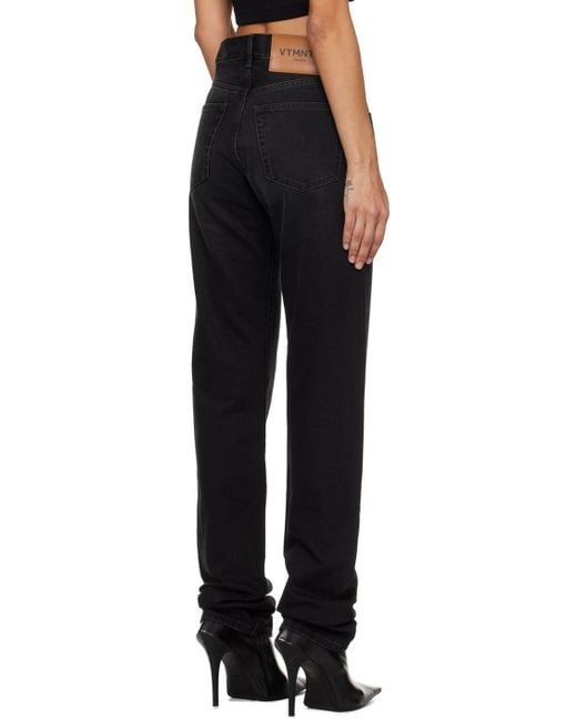 VTMNTS Black Embroidered Jeans | Lyst