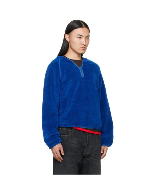 MM6 by Maison Margiela Blue Teddy Fleece Sweatshirt for men