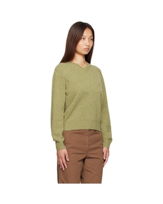 NOTHING WRITTEN Green Marsh V-Neck Pullover Sweater