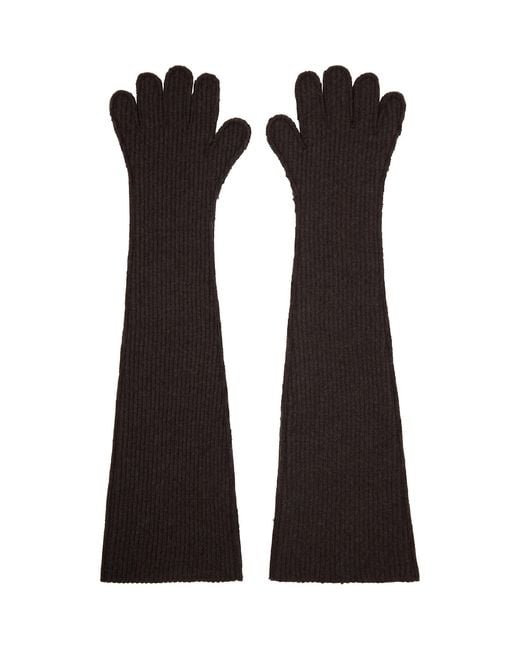 Marni Black Oversized Wool Gloves
