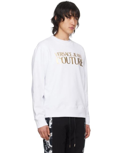 Versace White Glittered Sweatshirt for men