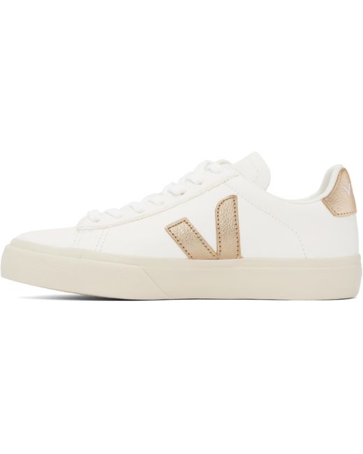 Veja ホワイト＆ゴールド Campo レザースニーカー Black