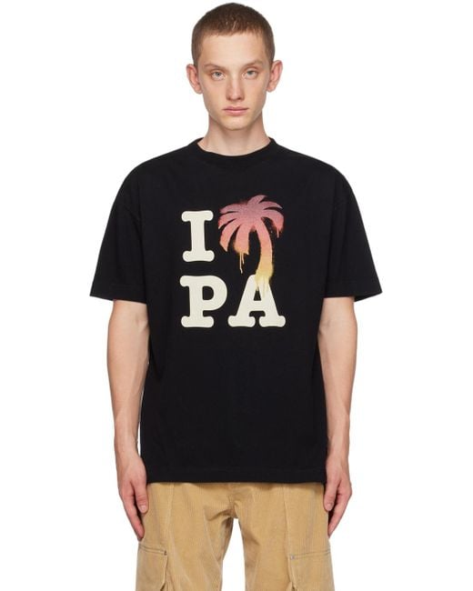 Palm Angels Black I Love Pa T-shirt for men