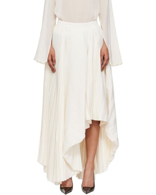 Alexander McQueen White Pleated Maxi Skirt