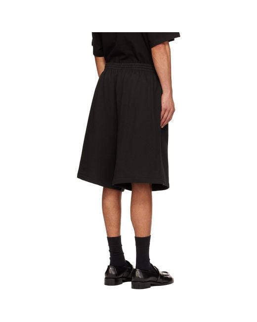 we11done Black Cross Chain Shorts for men