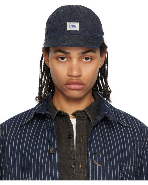 メンズ RRL インディゴ Service デニム キャップ Blue