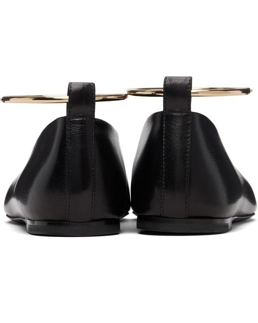 Jil Sander Black Ring Ballerina Flats