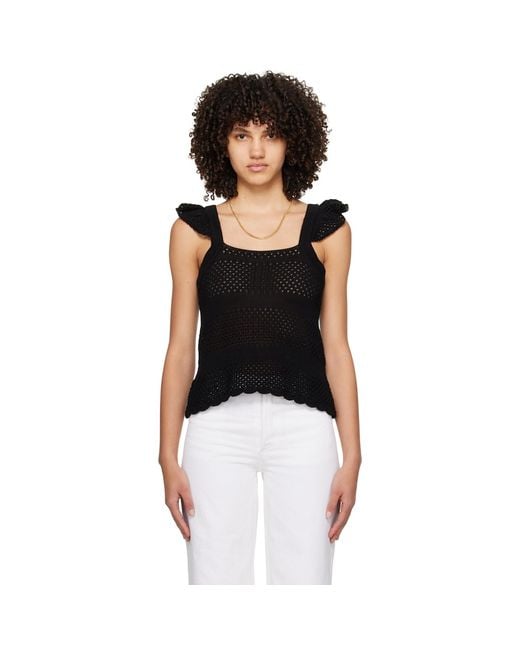 A.P.C. . Black Crocheted Tank Top