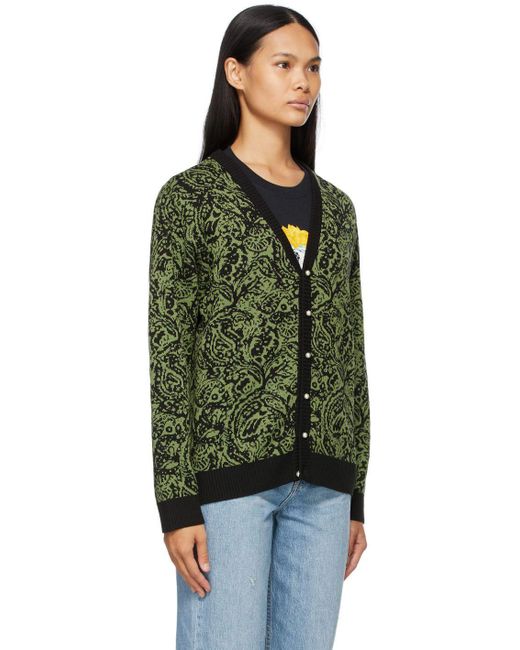 AWAKE NY Paisley Cardigan in Green | Lyst