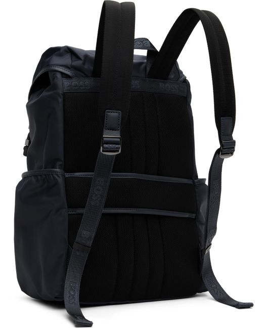 BOSS Multi-Pocket Double B Monogram Backpack in Black for