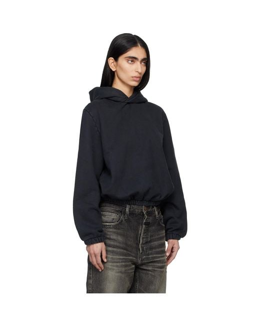 Fear Of God Black Sunfaded Classic Half Raglan Fleece Hoodie