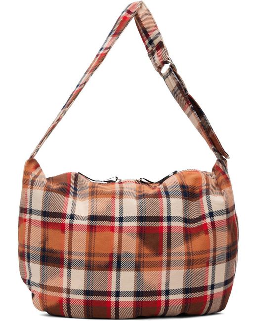 A Bathing Ape Bleached Check Furoshiki Bag in Red | Lyst