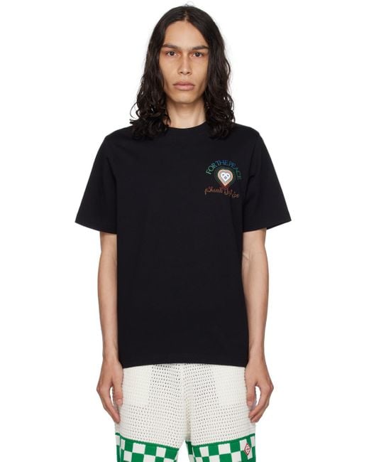 Casablancabrand Black Ssense Exclusive 'for The Peace' T-shirt for men