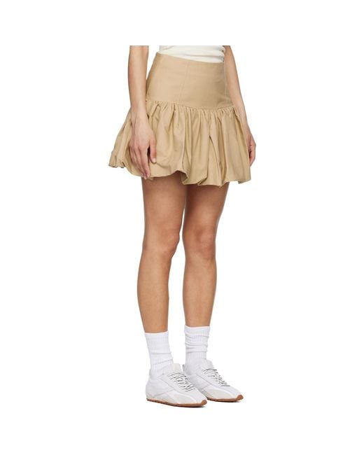 Ganni Natural Cotton Miniskirt