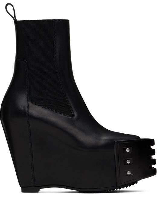 Rick Owens Black Porterville Grilled Wedge Beatle Chelsea Boots for men