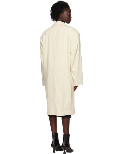Lemaire Black Off-white Chesterfield Coat