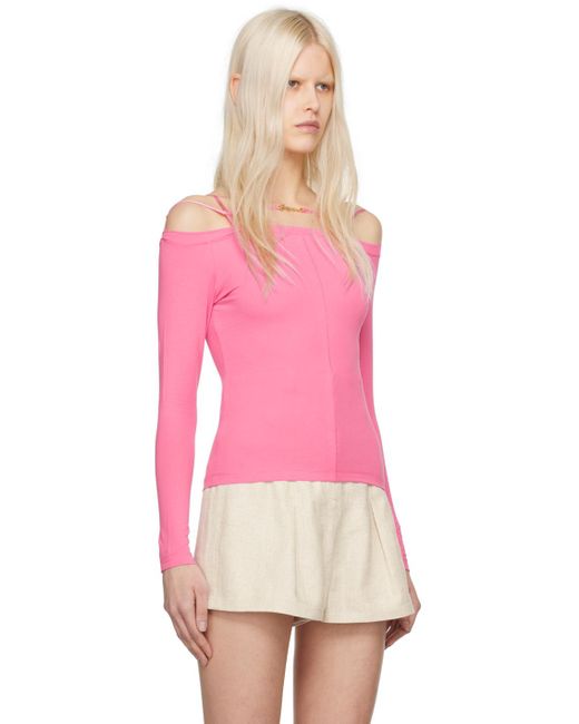Jacquemus Le Papierコレクション Le T-shirt Sierra 長袖tシャツ Pink