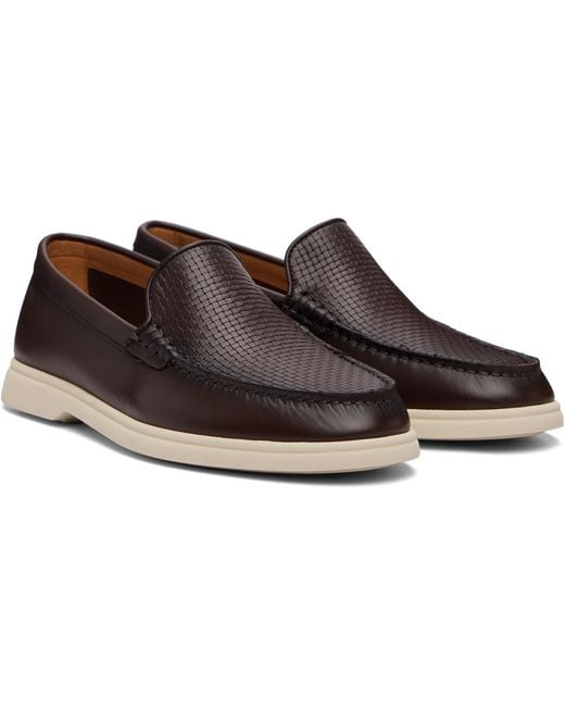 Boss Blue Emed-Logo Loafers for men