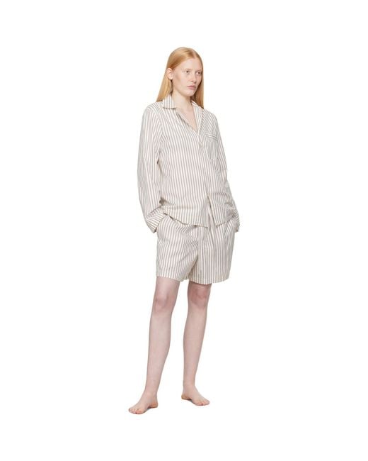Tekla Multicolor Off- & Poplin Pyjama Shorts