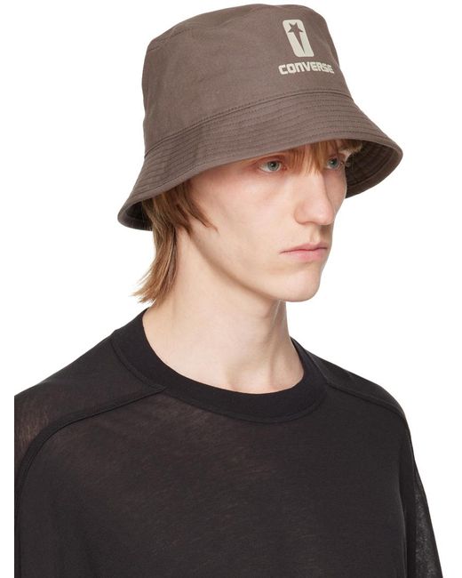 Rick Owens Black Gray Converse Edition Bucket Hat for men