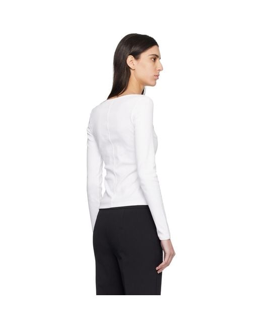 Flore Flore White Longsleeve Fem T-Shirt