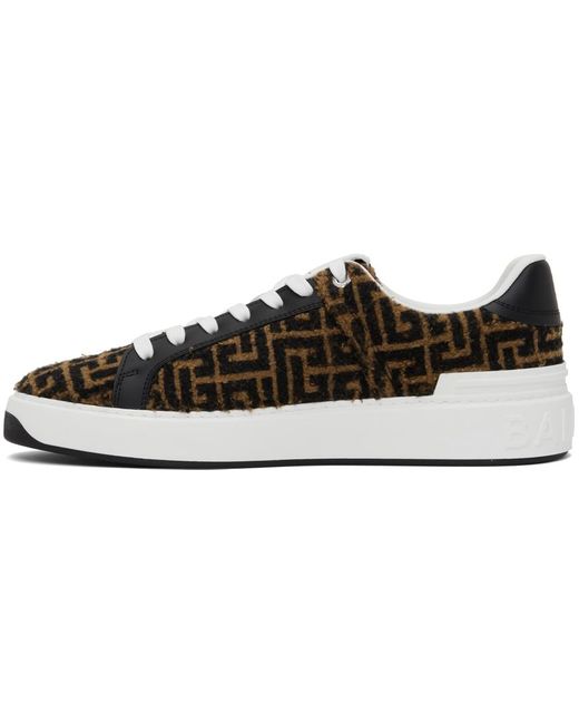 Balmain Black Jacquard Monogram Sneakers for men