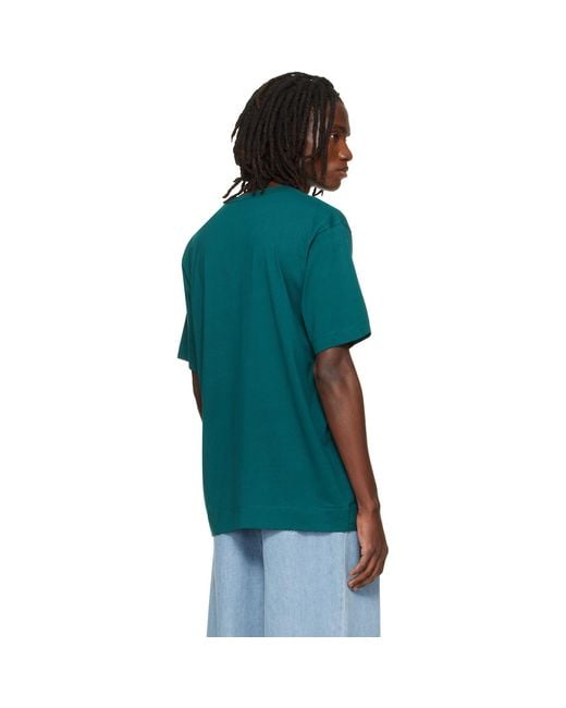 Dries Van Noten Green Regular Fit Cotton T-Shirt for men