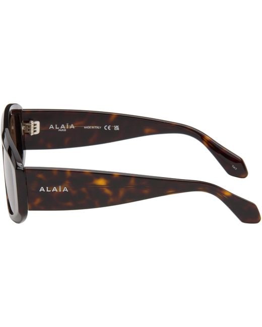Alaïa Brown Aviator Mask Sunglasses
