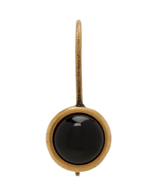 Dries Van Noten Black Stone Single Earring for men