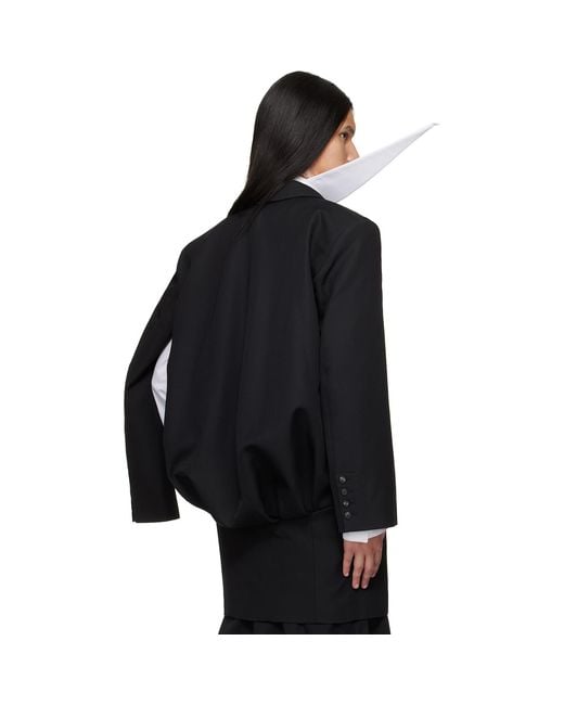 Egonlab Black Curved Vent Blazer for men