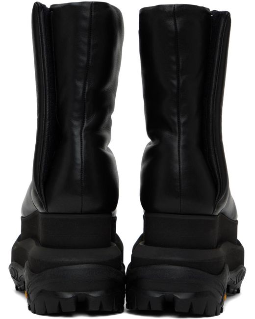 Sacai Black Padded Wedge Boots