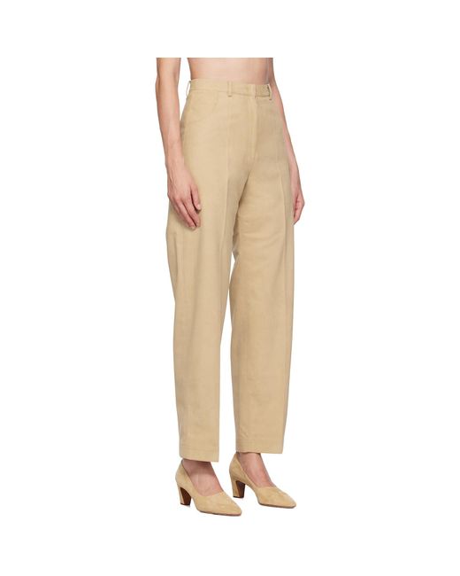 GIA STUDIOS Natural Cocoon Faux-Leather Trousers