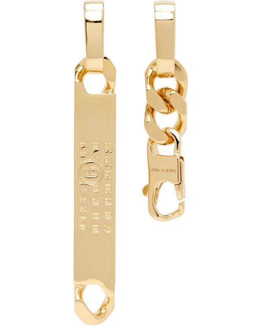 メンズ MM6 by Maison Martin Margiela Drop Chain ピアス Black