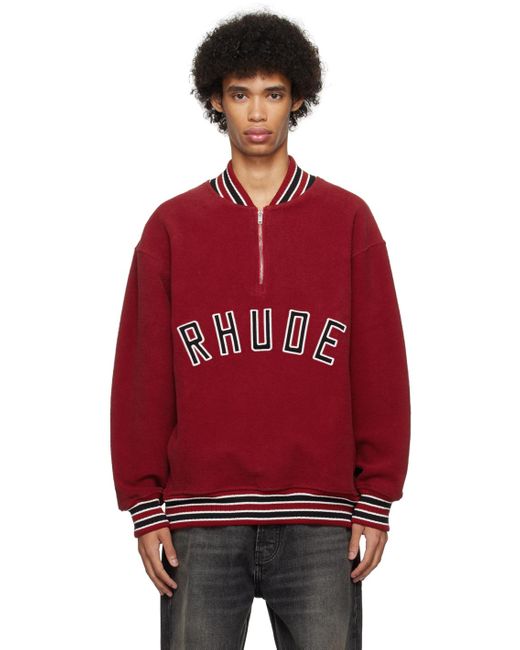 Rhude Red Varsity Sweater for men
