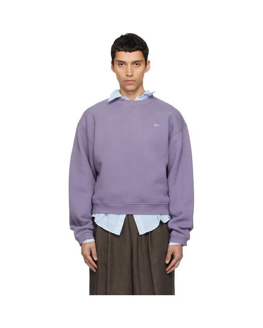 ERL Purple Script Crewneck Sweater for men