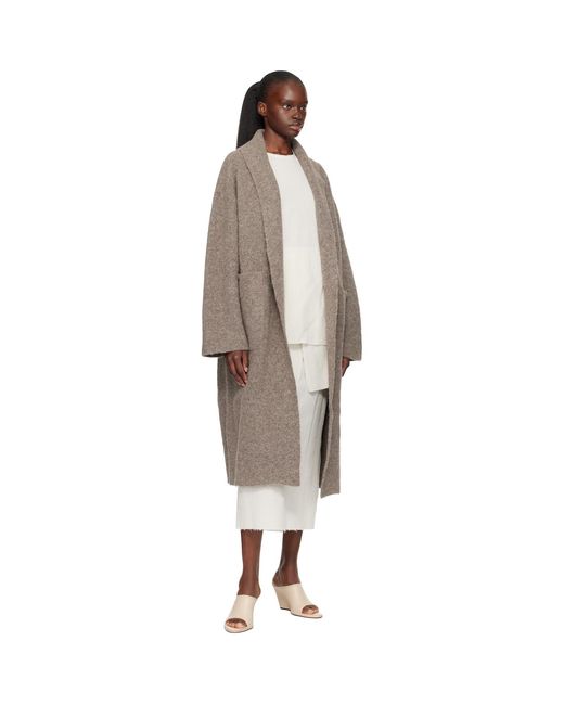 Lauren Manoogian Black Taupe Double Face Long Coat