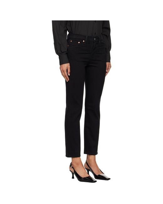 Levi's Black High-Rise Straight-Leg Denim Jeans