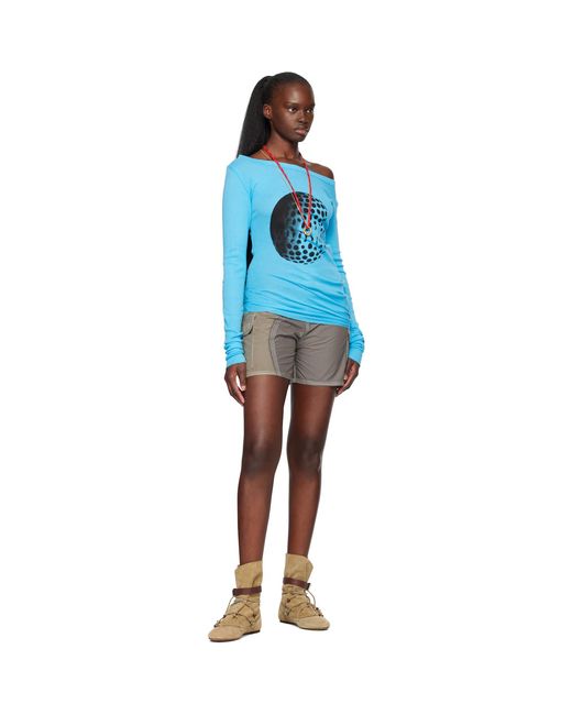 Edward Cuming Blue Half-Moon Swim Shorts