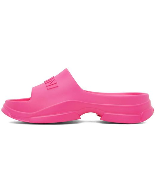 Ganni Black Pink Pool Slide Sandals