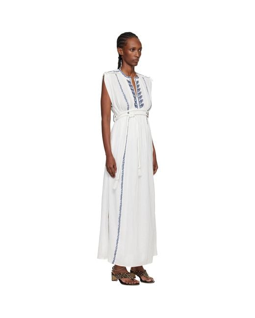 Isabel Marant Black Liviane Summer Embroidered Long Dress
