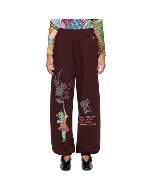 Chopova Lowena Red Feelings Hope Sweatpants