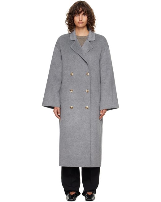 Loulou de Saison グレー Borneo Lds Wool Drap コート Black